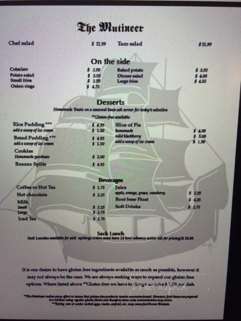 The Mutineer - Grayland, WA menu_pic