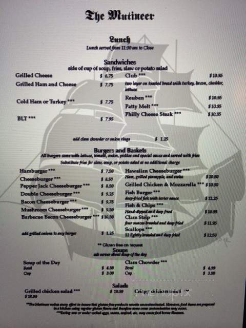 The Mutineer - Grayland, WA menu_pic