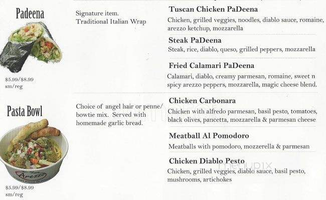 Arezzo Italian Street Food - Southlake, TX menu_pic