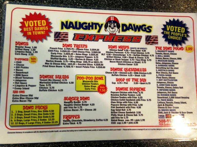 Naughty Dawgs - South Dartmouth, MA menu_pic