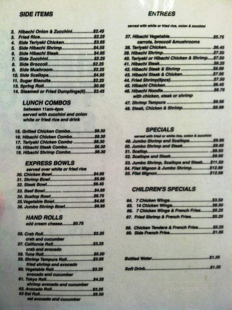 New Tokyo Express - Sanford, NC menu_pic