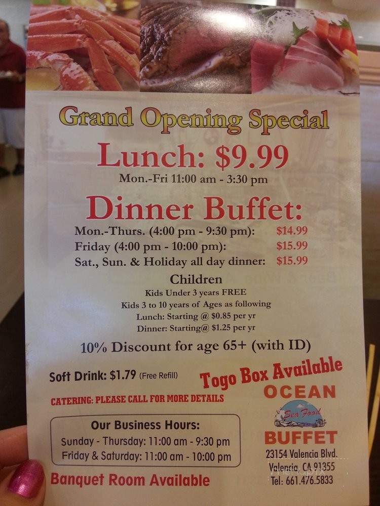 Ocean Seafood Buffet - Santa Clarita, CA menu_pic