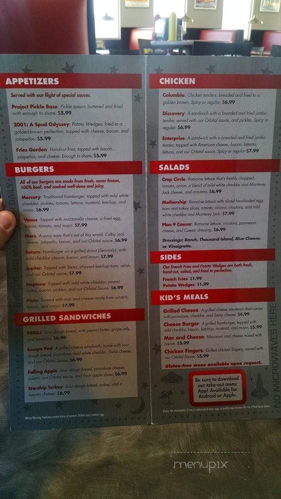 Orbital Grill - Waynesboro, VA menu_pic