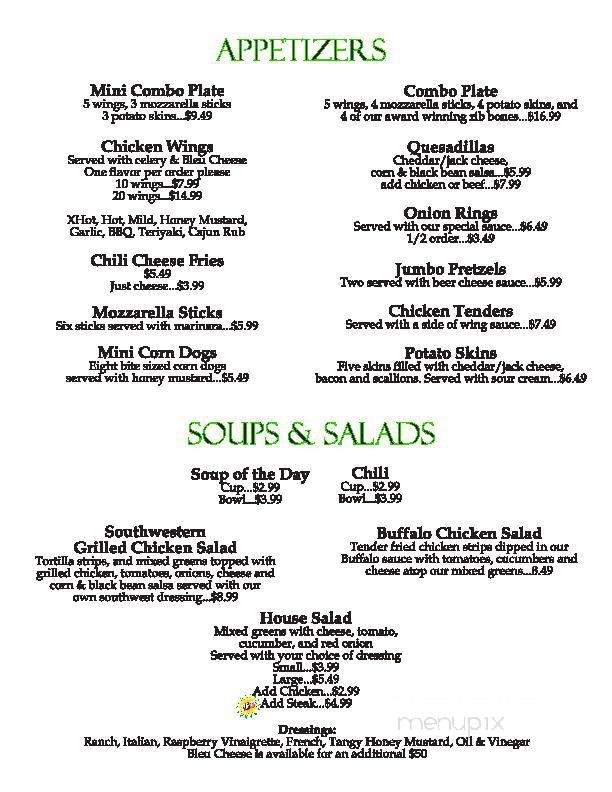 Pacer's Rib House - Cleveland, OH menu_pic