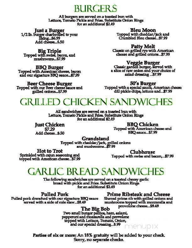 Pacer's Rib House - Cleveland, OH menu_pic