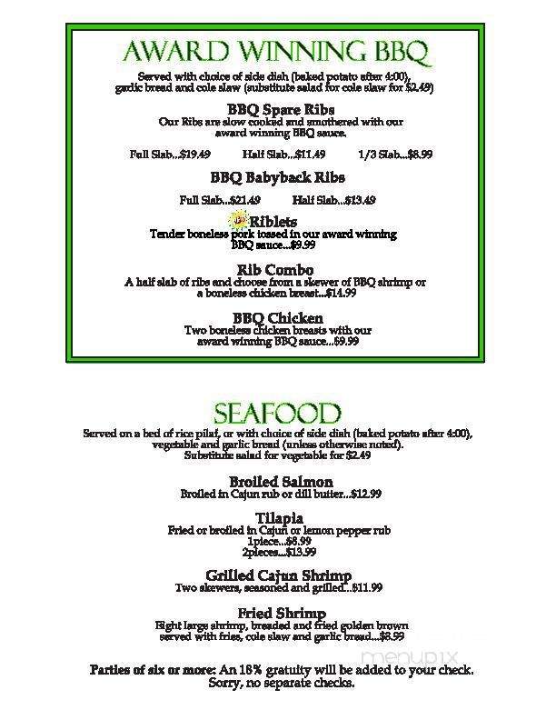 Pacer's Rib House - Cleveland, OH menu_pic