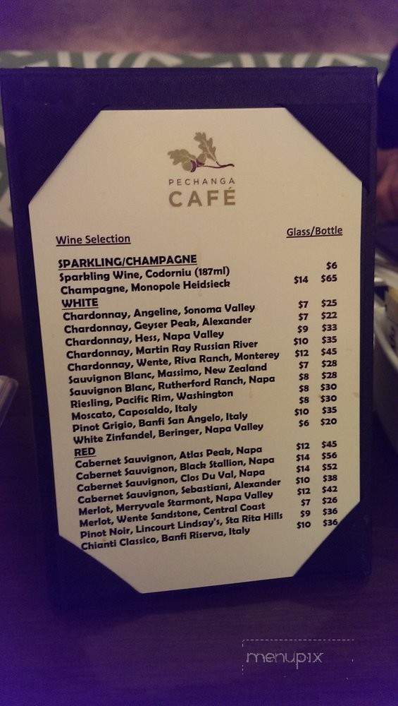 The Pechanga Cafe - Temecula, CA menu_pic