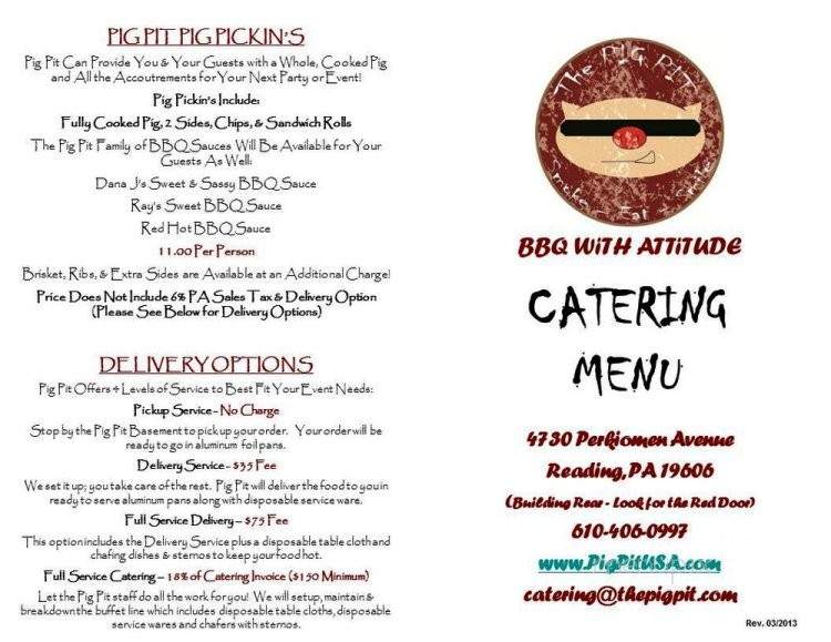 Pig Pit - Reading, PA menu_pic