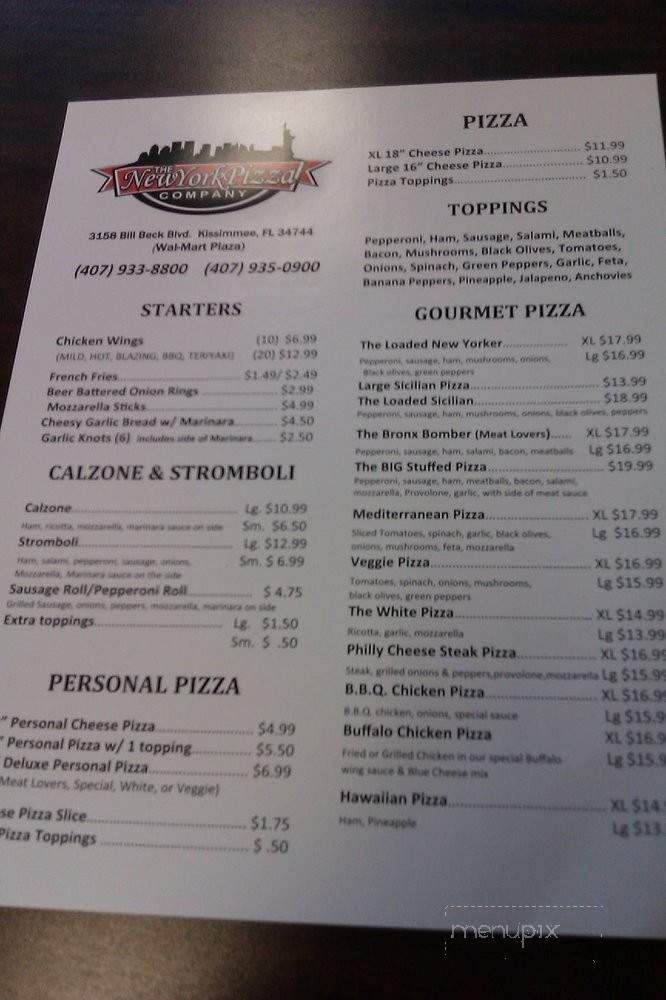 PizzaVito - Kissimmee, FL menu_pic