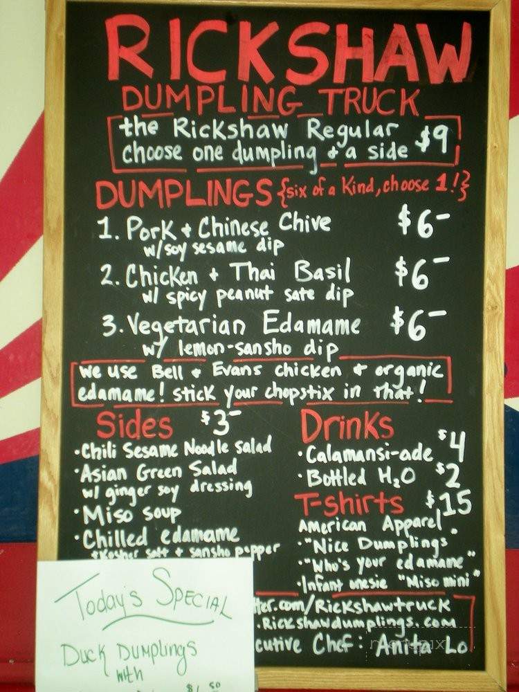 Rickshaw Dumpling Truck - New York, NY menu_pic