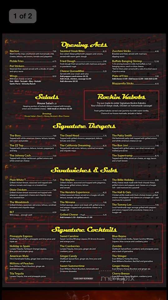 Rockin Hard Saloon - Murrells Inlet, SC menu_pic