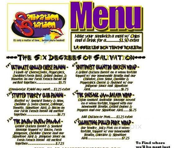Salivation Station Food Truck - Baton Rouge, LA menu_pic