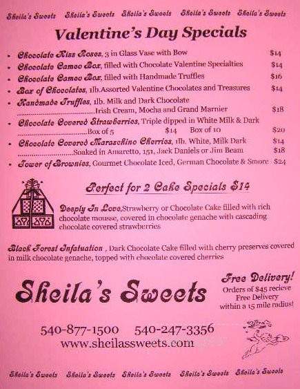 Sheila's Sweets - Winchester, VA menu_pic