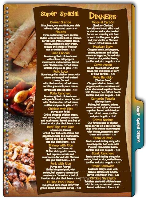 Sierra's Mexican Grill - Spartanburg, SC menu_pic