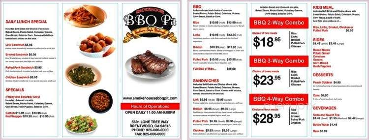 Smokehouse BBQ Pit - Brentwood, CA menu_pic