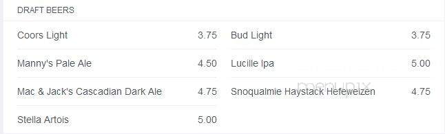 Lit Cigar Lounge - Snoqualmie, WA menu_pic