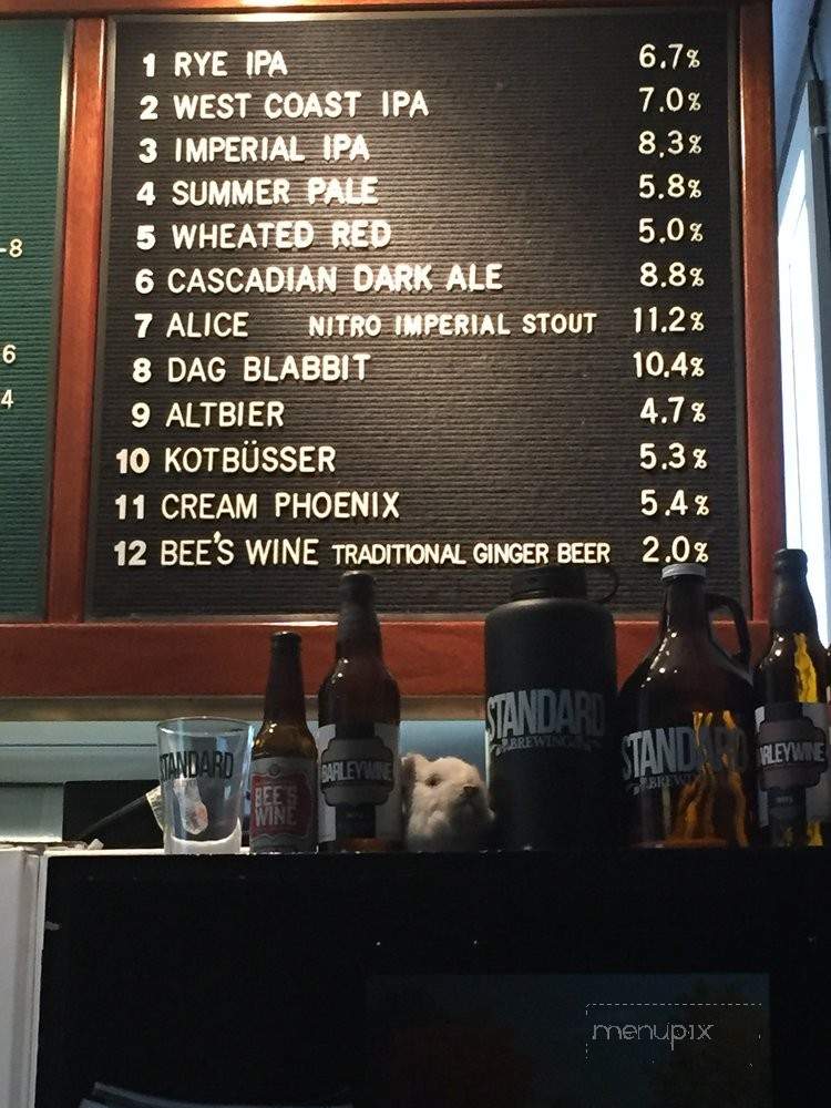 Standard Brewing - Seattle, WA menu_pic