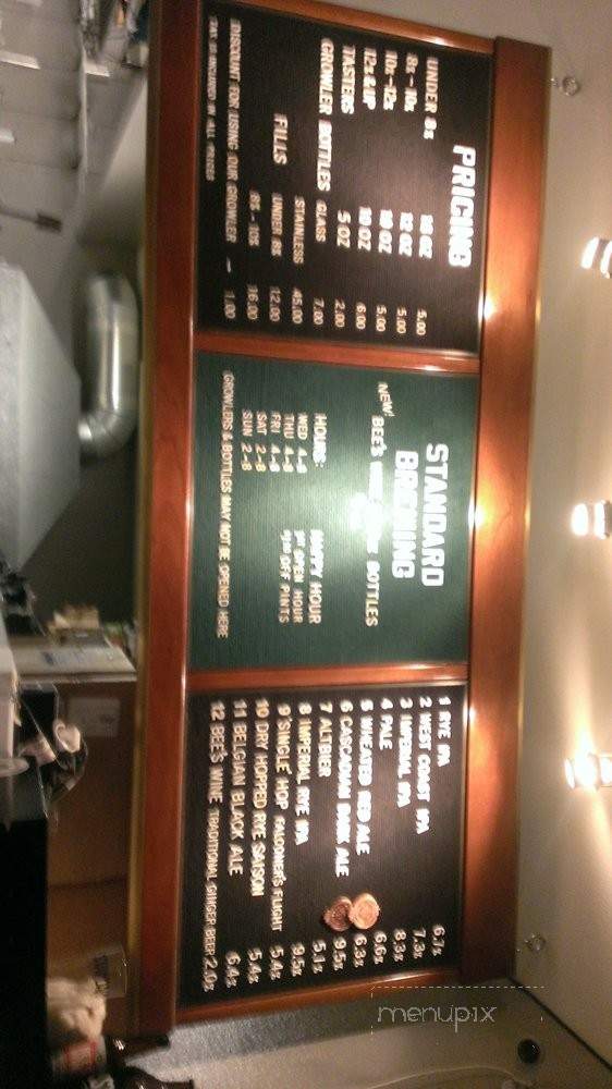 Standard Brewing - Seattle, WA menu_pic
