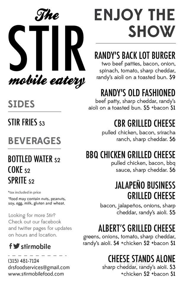 The Stir Mobile Eatery - Syracuse, NY menu_pic