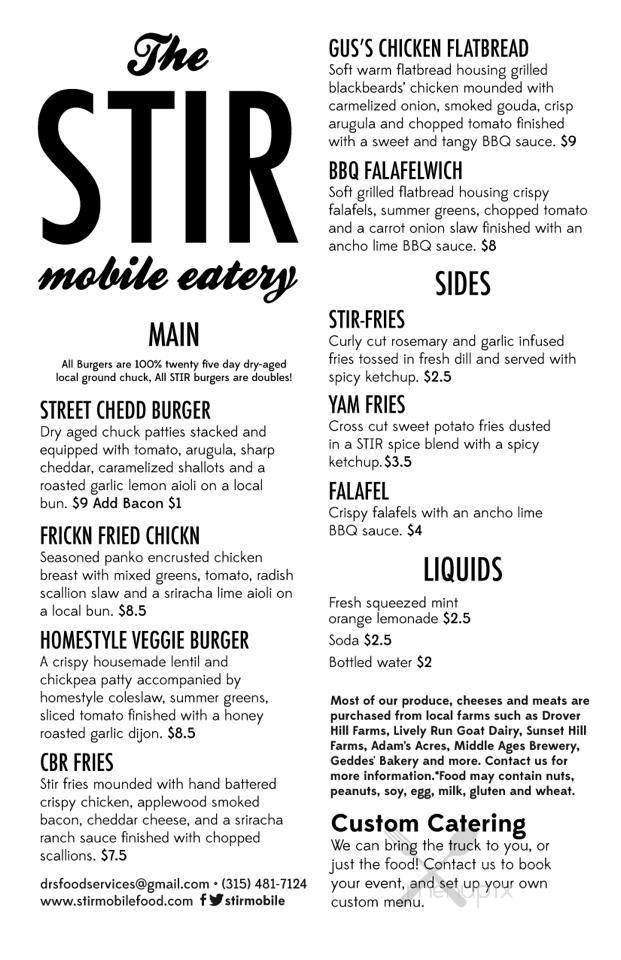 The Stir Mobile Eatery - Syracuse, NY menu_pic
