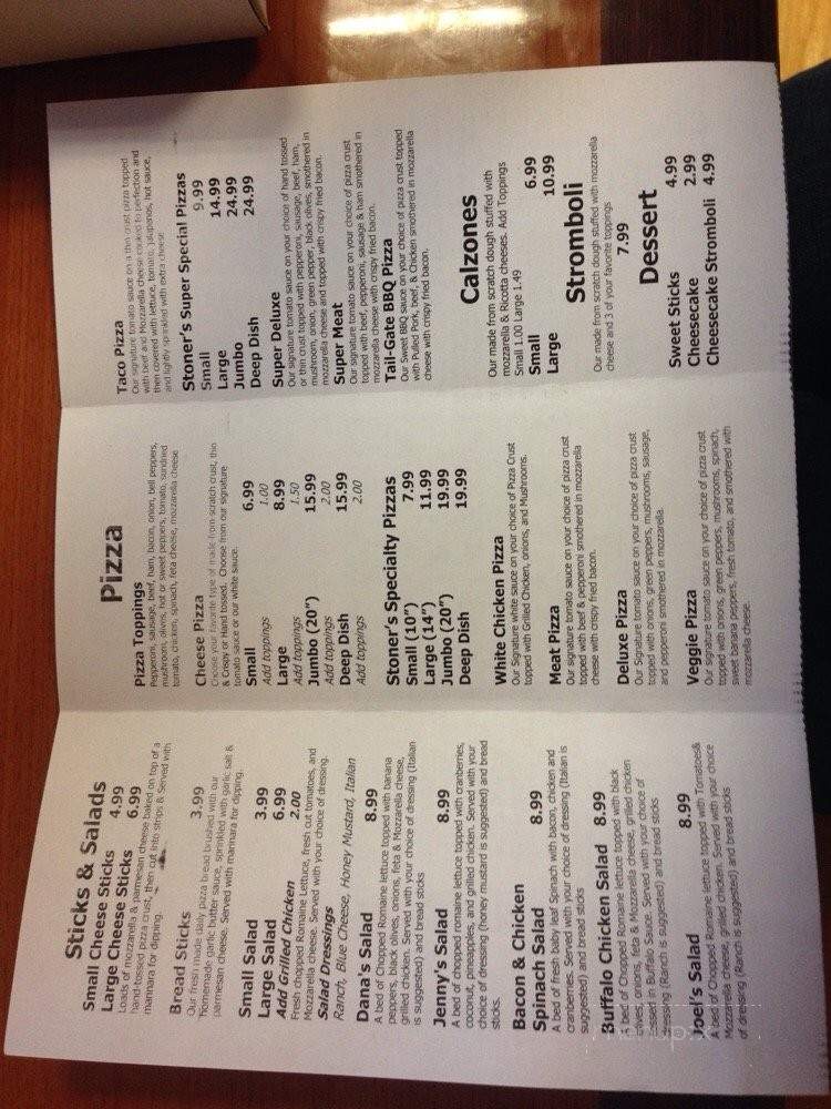 Stoner's Pizza Joint - Guyton, GA menu_pic