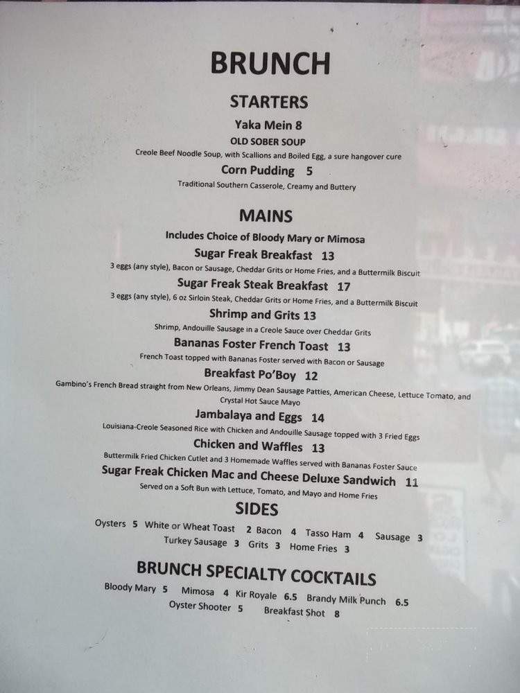Sugar Freak - Astoria, NY menu_pic