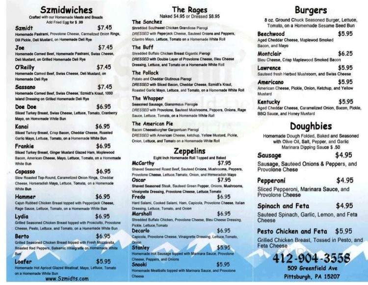 Szmidt's Old World Deli - Pittsburgh, PA menu_pic
