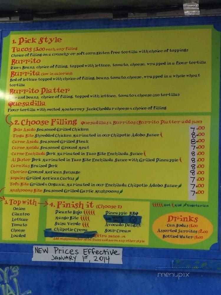 Taco Bite Food Truck - New York, NY menu_pic