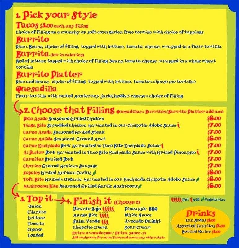 Taco Bite Food Truck - New York, NY menu_pic