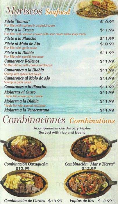 Taqueria & Restaurant Kairos - Chicago, IL menu_pic