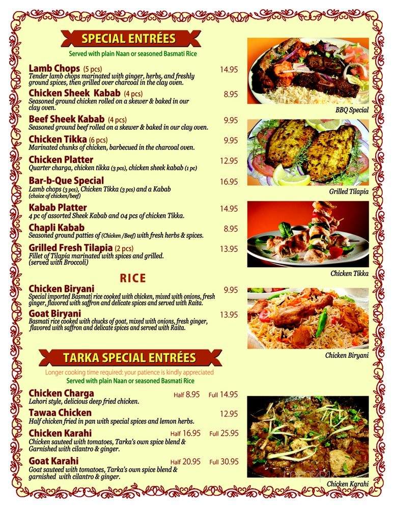 Tarka Restaurant - Philadelphia, PA menu_pic
