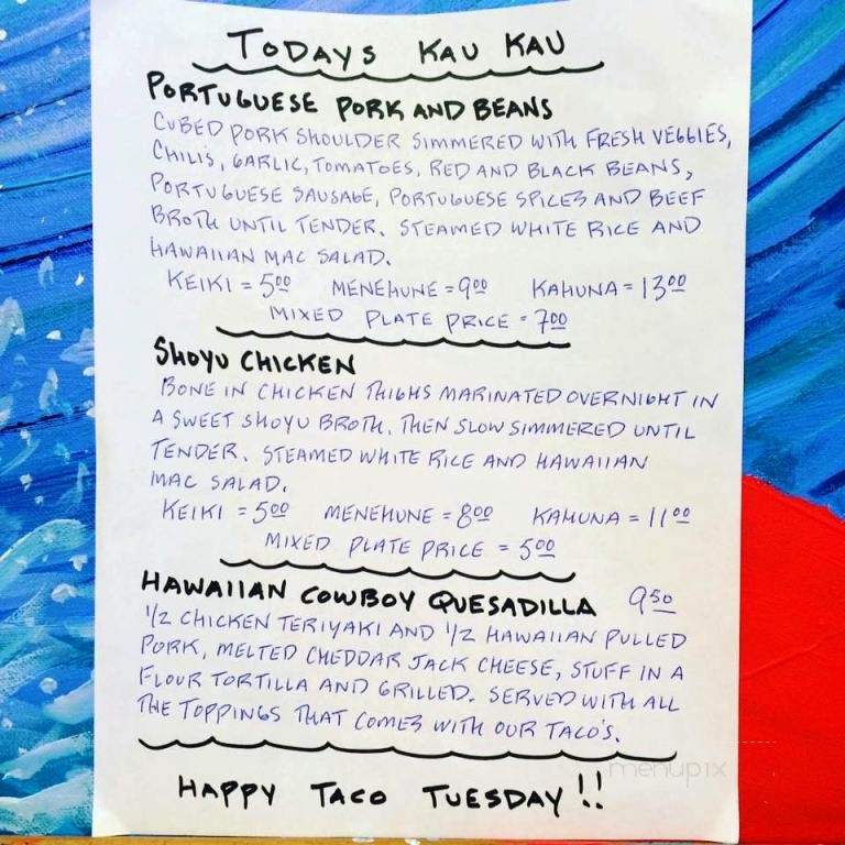 A Taste Of Hawaii - Florence, OR menu_pic