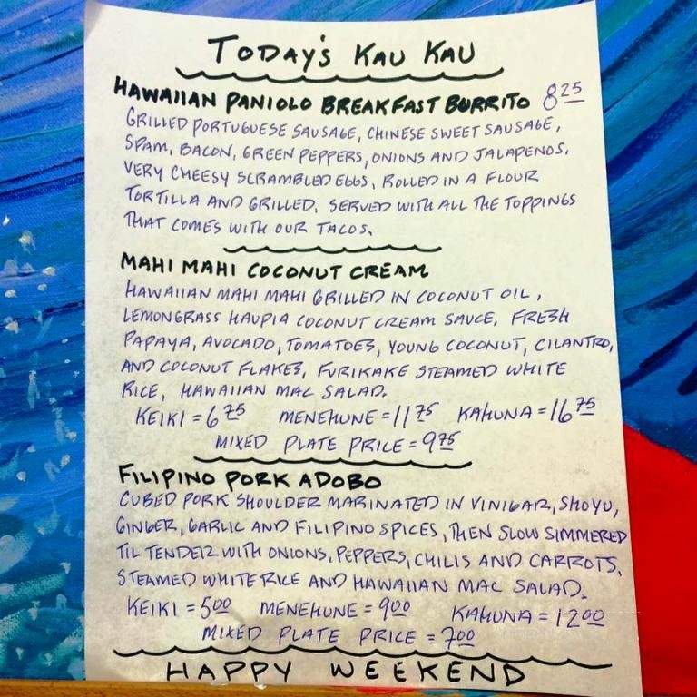 A Taste Of Hawaii - Florence, OR menu_pic