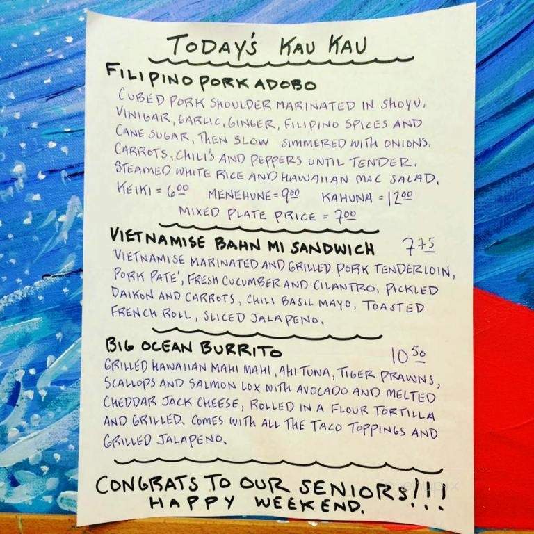 A Taste Of Hawaii - Florence, OR menu_pic