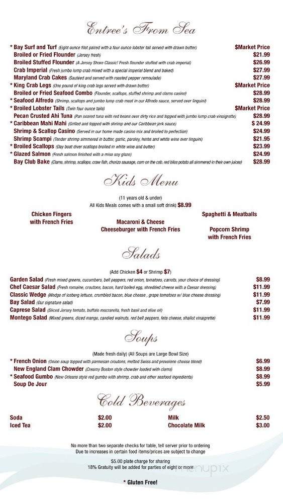 The Bay Club - Wildwood, NJ menu_pic