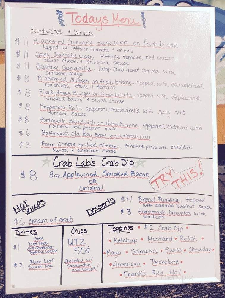 The Crab Lab - Baltimore, MD menu_pic