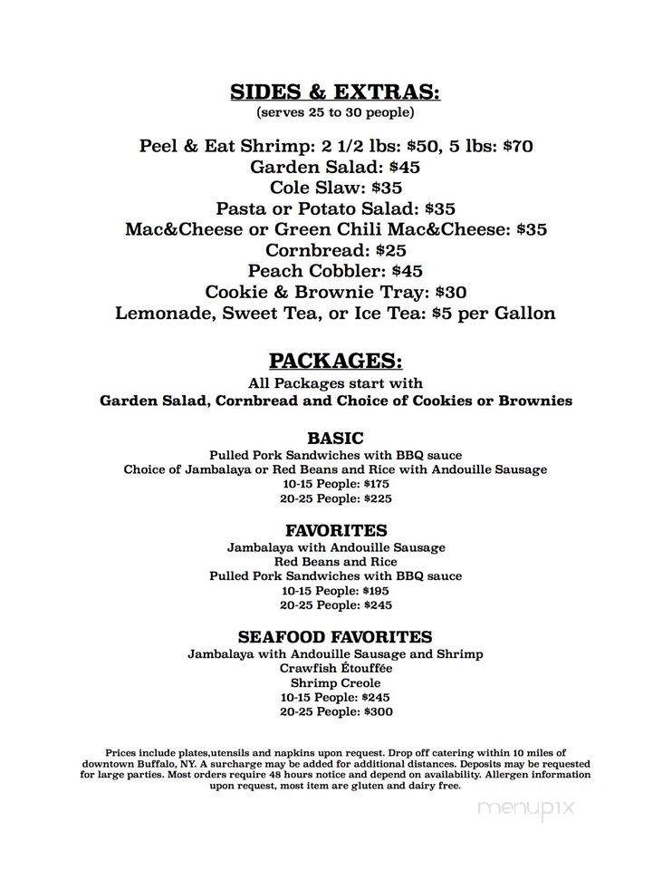 Louisiana Cookery - Buffalo, NY menu_pic