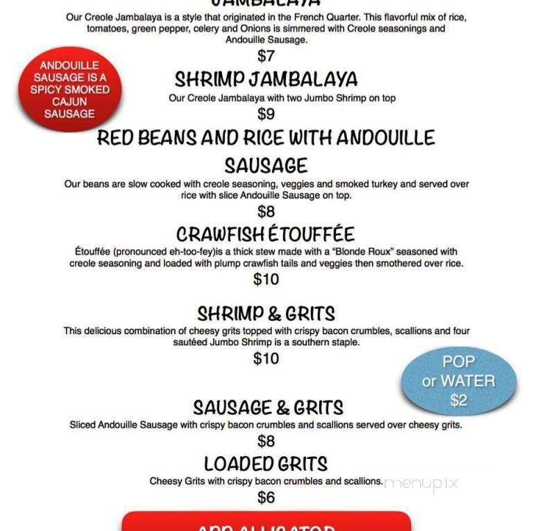 Louisiana Cookery - Buffalo, NY menu_pic