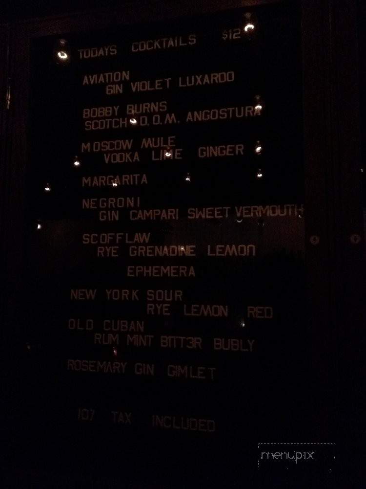 The Speak - Washington, DC menu_pic