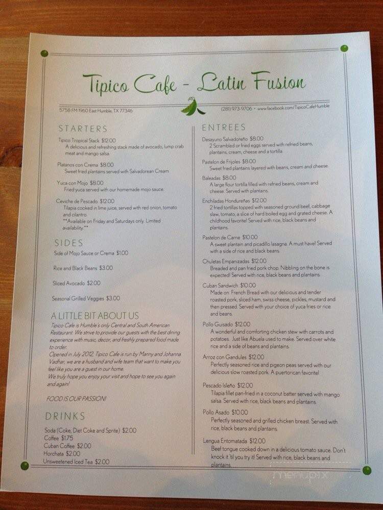 /250141535/Tipico-Cafe-Menu-Humble-TX - Humble, TX