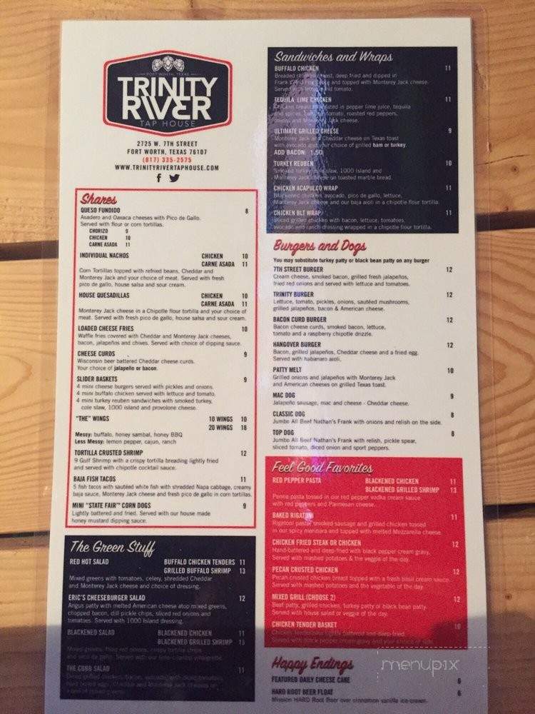 Trinity River Taphouse - Fort Worth, TX menu_pic