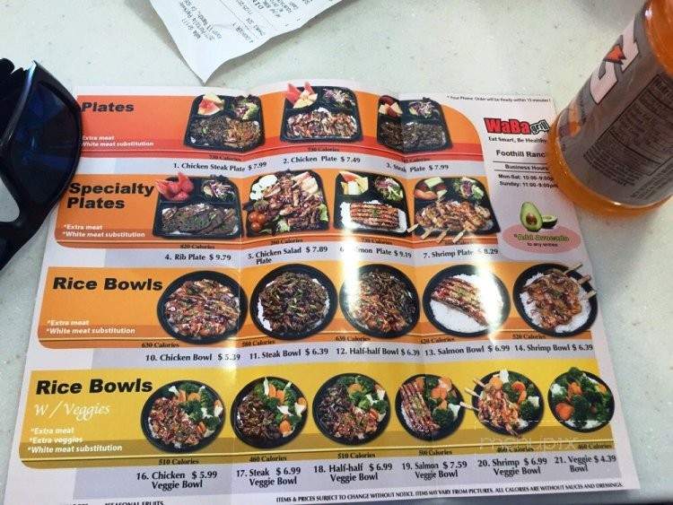 WaBa Grill - Foothill Ranch, CA menu_pic