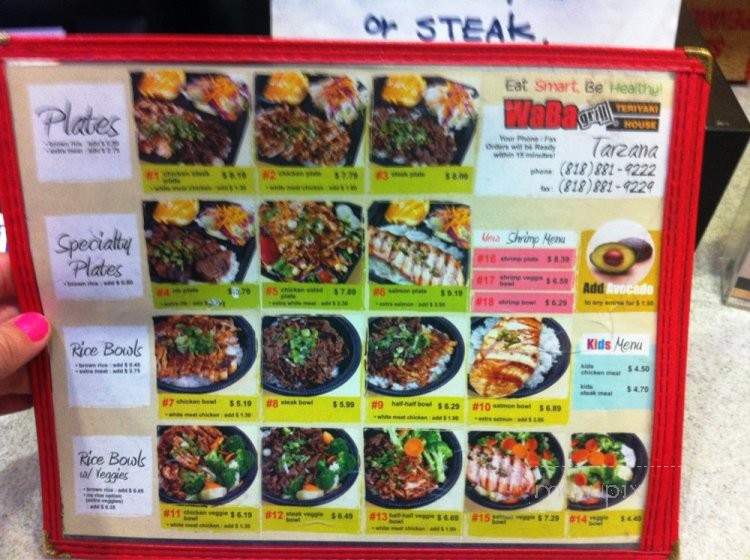 WaBa Grill - Tarzana, CA menu_pic
