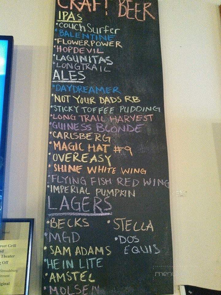 Warrior Bar & Grill - Stroudsburg, PA menu_pic
