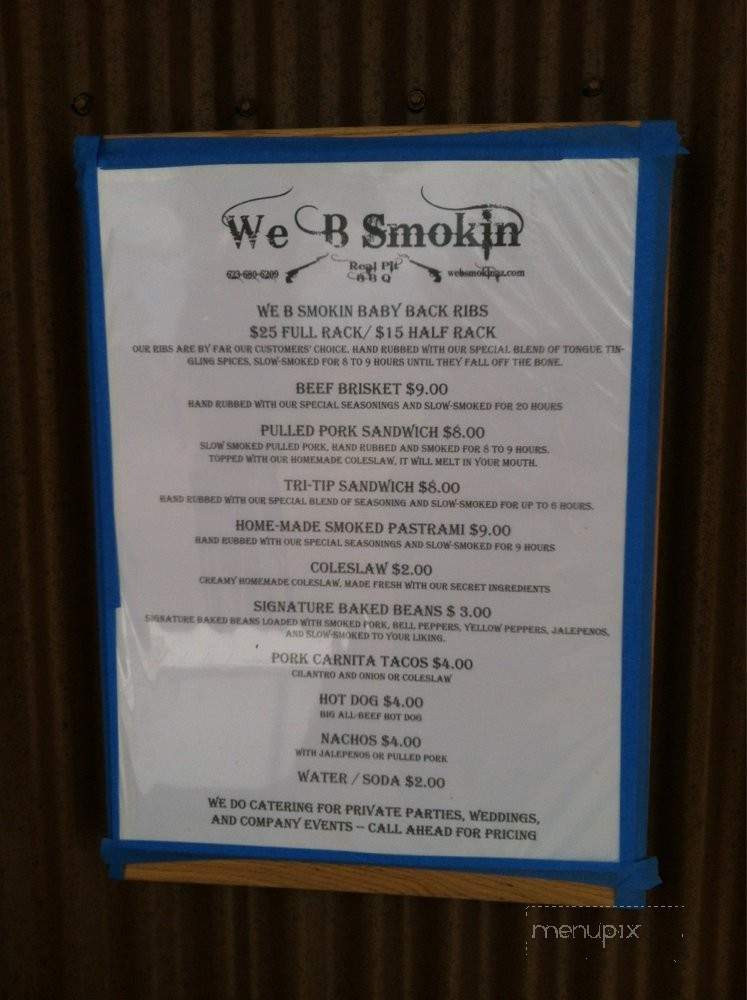 We B Smokin - Mormon Lake, AZ menu_pic