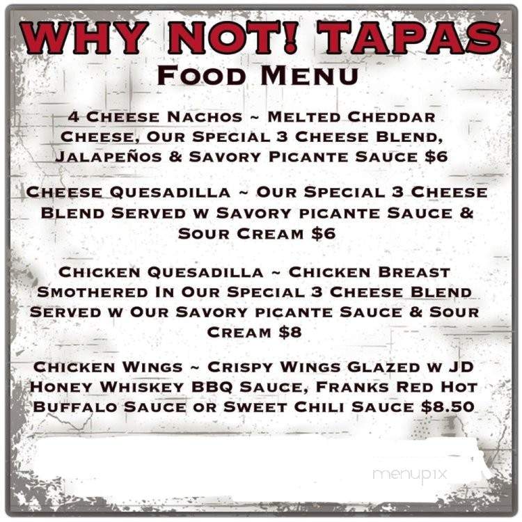 Why Not! Bar & Lounge - Brooklyn, NY menu_pic
