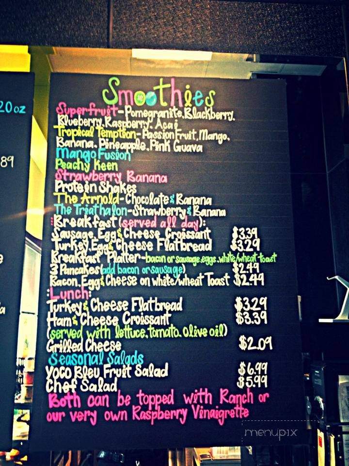 Yogurt Cafe & Coffee Creations - Mebane, NC menu_pic