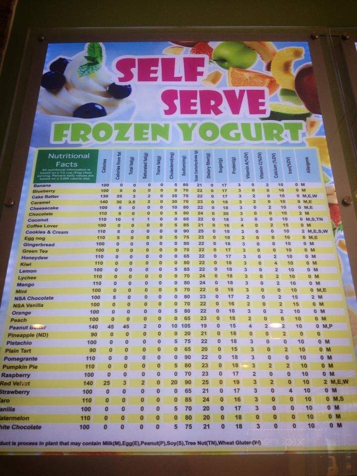 Yogurt City - Plaistow, NH menu_pic