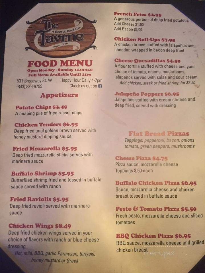 The Tavrne - Myrtle Beach, SC menu_pic