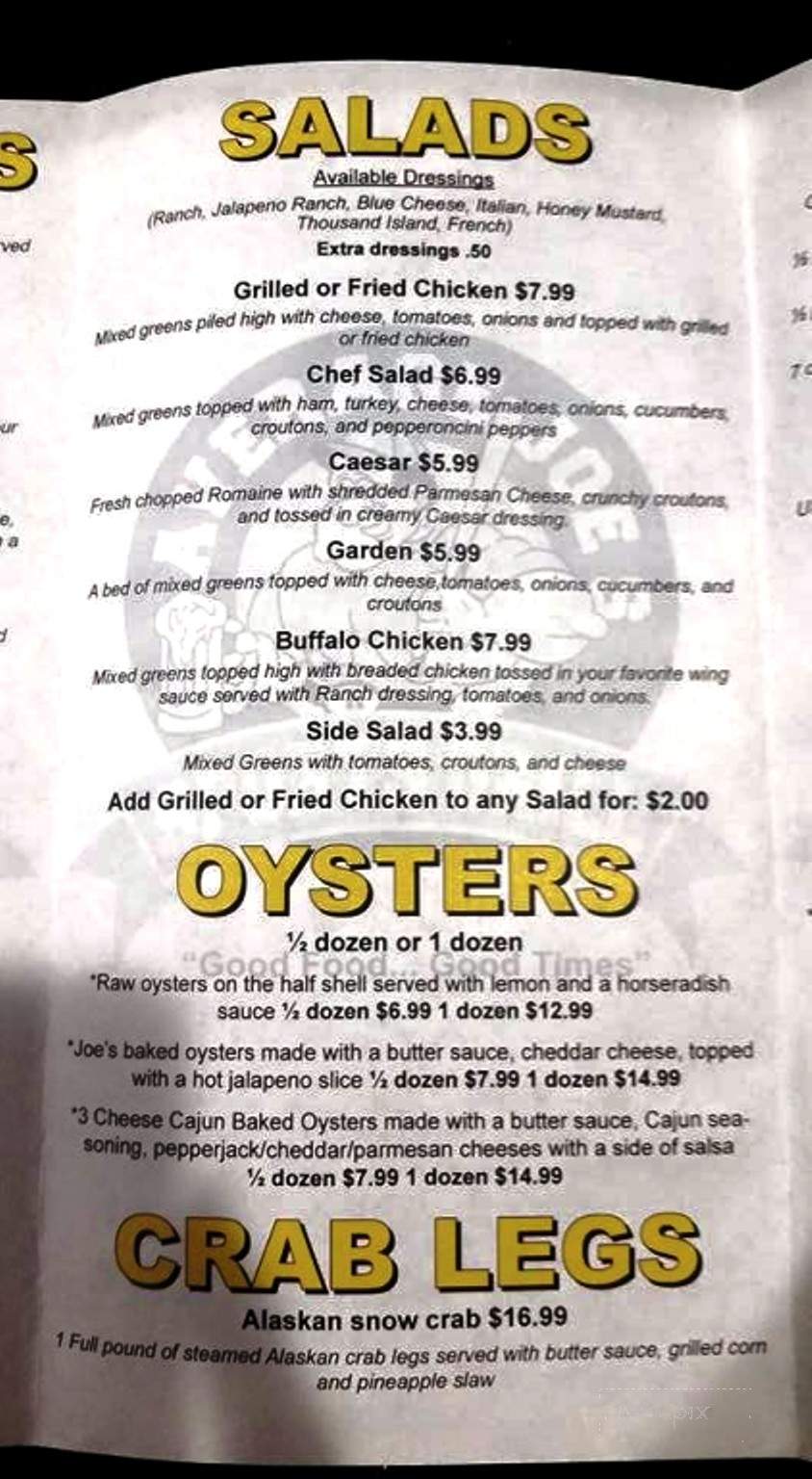 Average Joes Sports Grill - Rockmart, GA menu_pic